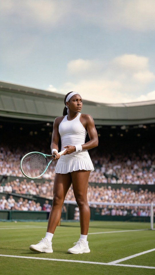 Coco Gauff Wimbledon Cinematic Portrait - 4K Wallpaper