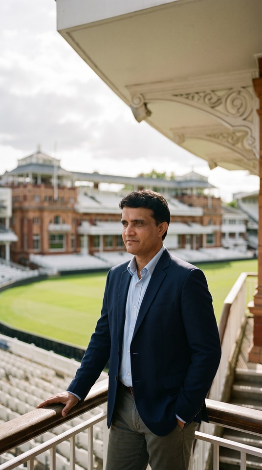 Sourav Ganguly स रव ग ग ल Lord's Portrait - 4K Wallpaper