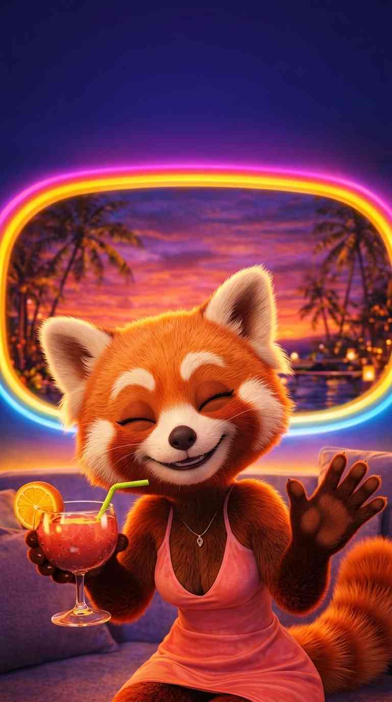 Roter Panda im Sommer - 4K Handy Hintergrundbild