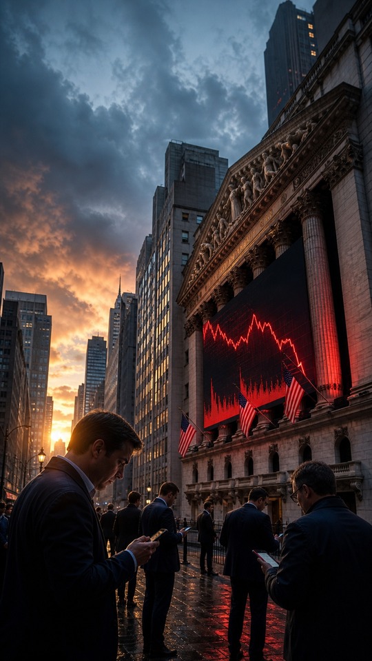 Dow Jones Industrial Average Market Drop - 4K Phone Background
