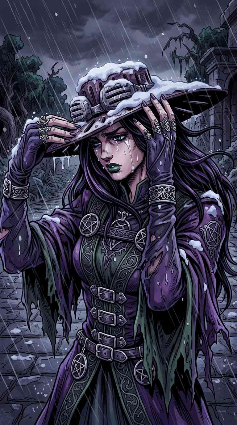 Arte de Bruja Gótica Triste - Fondos de Pantalla 4K