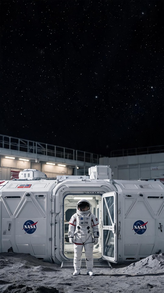 NASA 宇宙シミュレーション居住区 - 4K背景