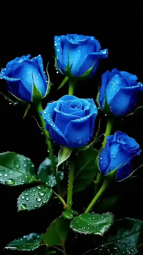 우아한 파란 장미 - 움직이는 배경화면