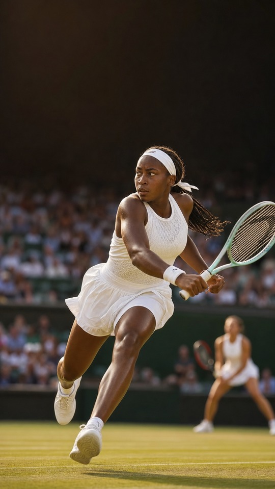 Coco Gauff Wimbledon Action - 4K Phone Wallpaper