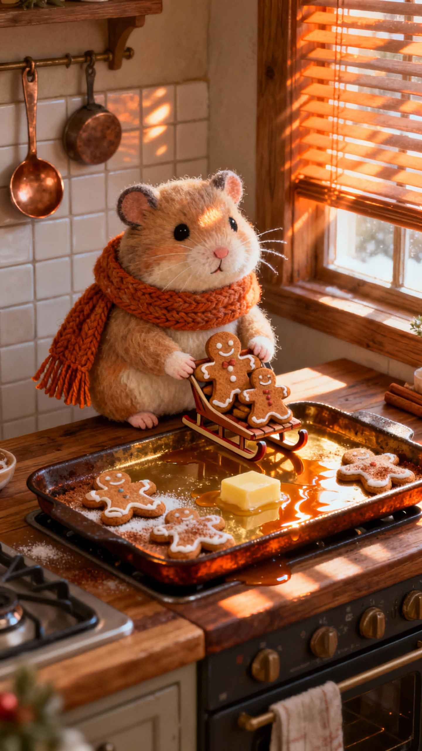 Hámster de Invierno con Galletas - 4K Fondos para Celular