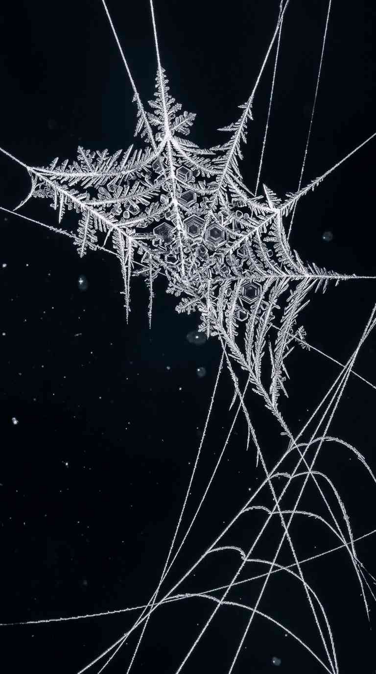 Toile d'Araignée Glacée Macro - Fond d'Écran 4K