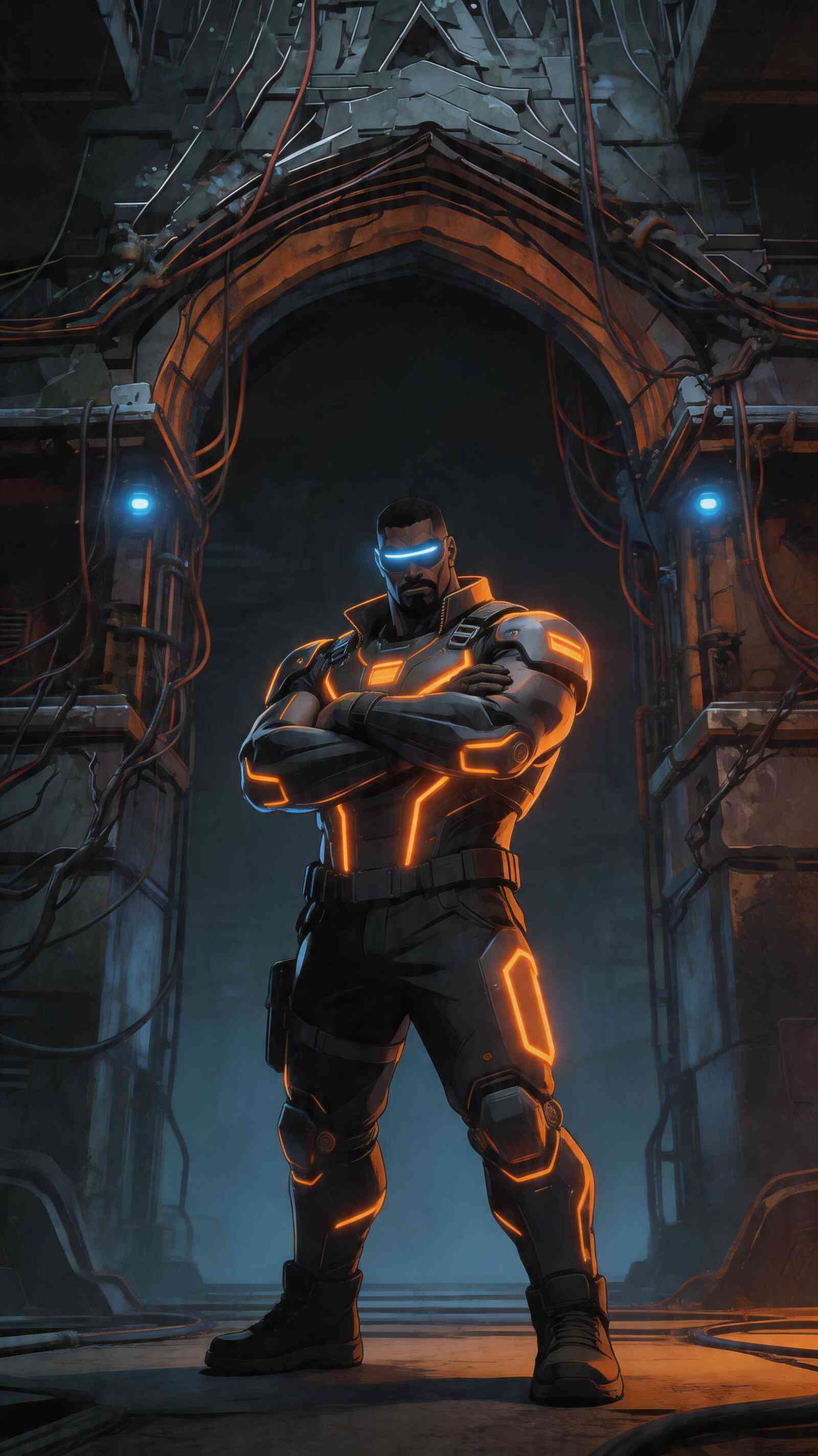 Futuristic Cyber Soldier Wallpaper for Mobile