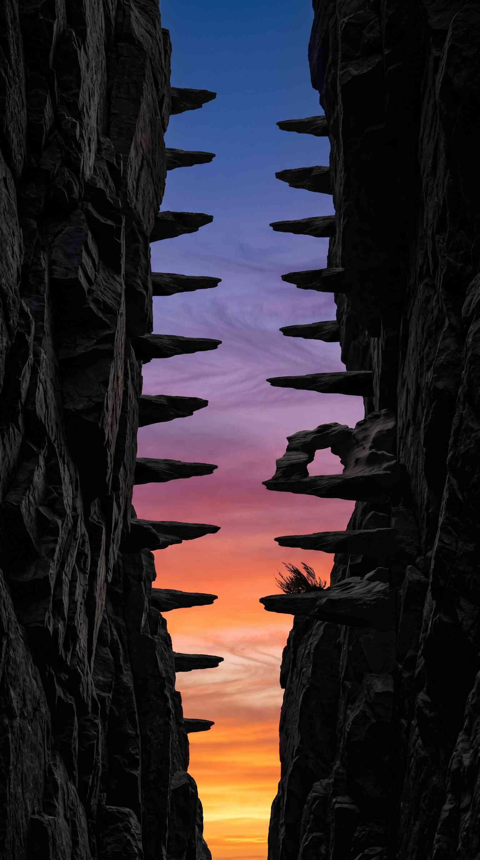 Surreal Canyon Sunset - 4K Phone Background