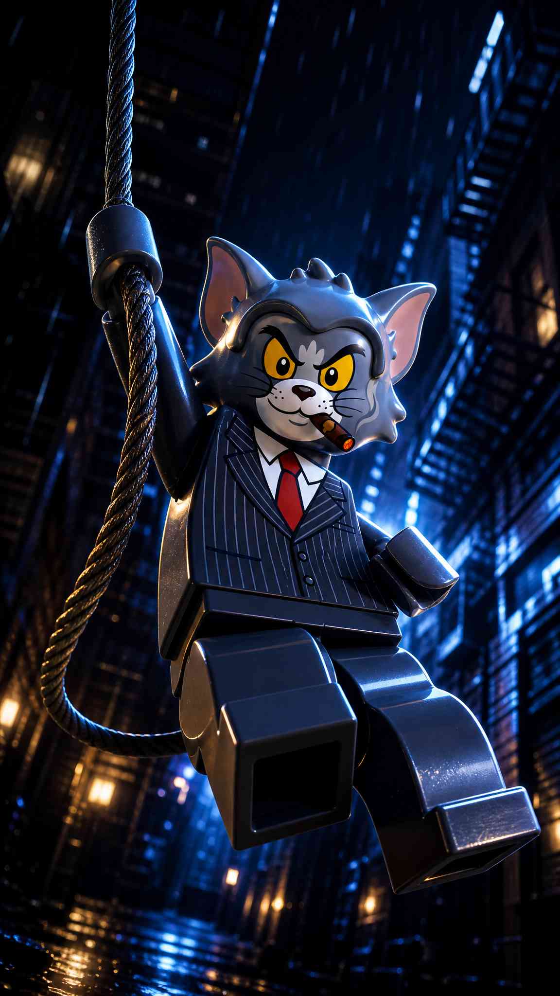 LEGO Tom Cat Mafia Style - 4K Wallpaper