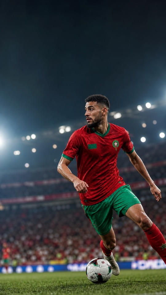Noussair Mazraoui Morocco - 4K Football Wallpaper