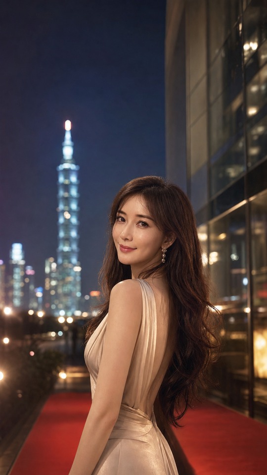Lin Chi-ling Cinematic Night - 4K Phone Wallpaper