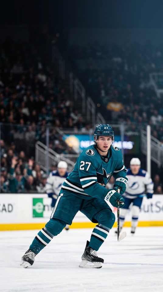NHL 27 Macklin Celebrini Sharks - Fondo 4K