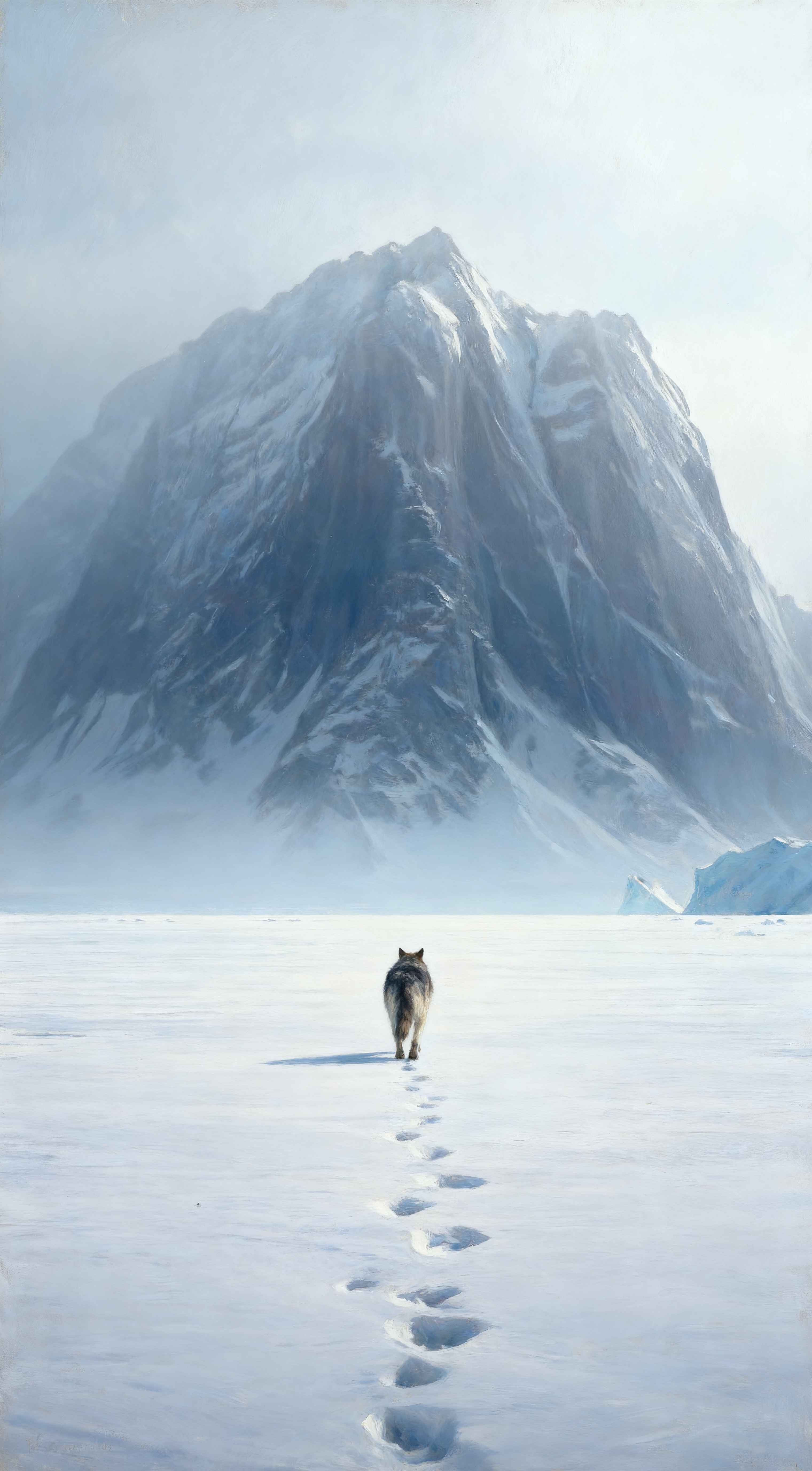 Wolf in Winterlandschaft - 4K Hintergrundbild