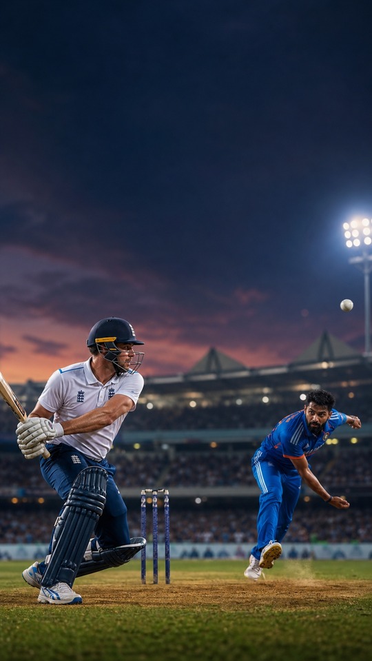 England vs India T20 Cricket Action - 4K Wallpaper