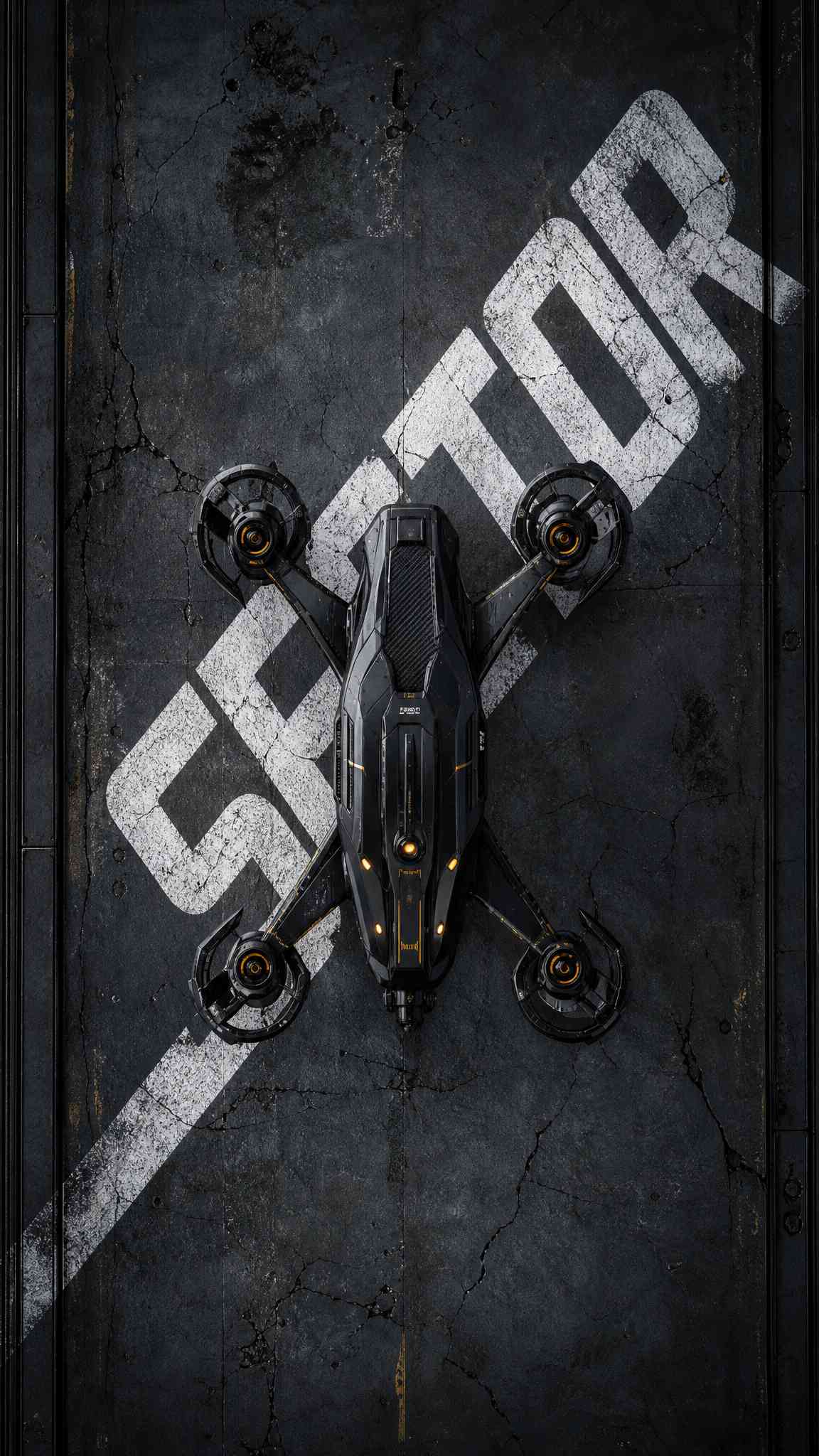 Futuristic Tactical Drone - 4K Phone Background