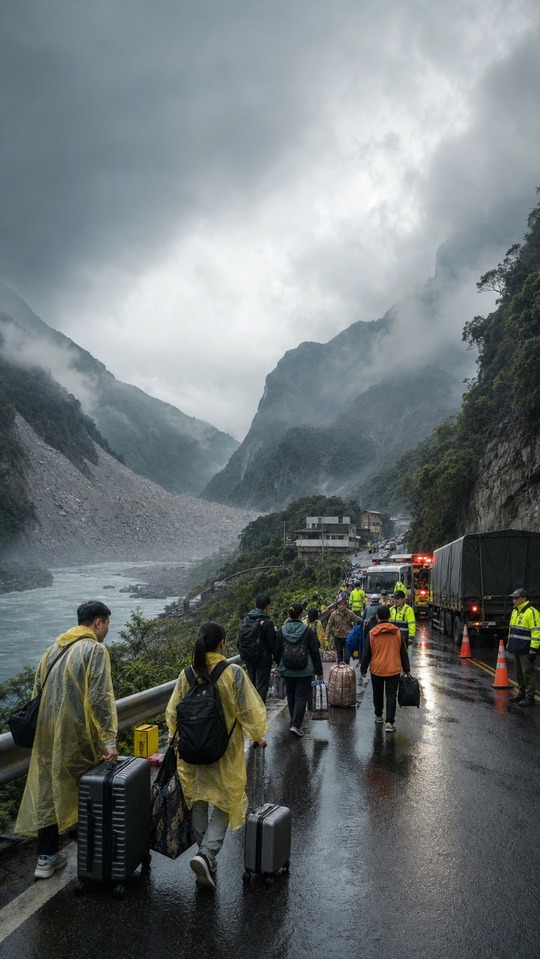 Hualien Emergency Evacuation & Stop Work - 4K Wallpaper