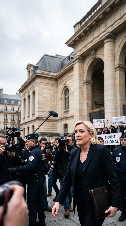 Marine Le Pen Trial - Realistic 4K Background