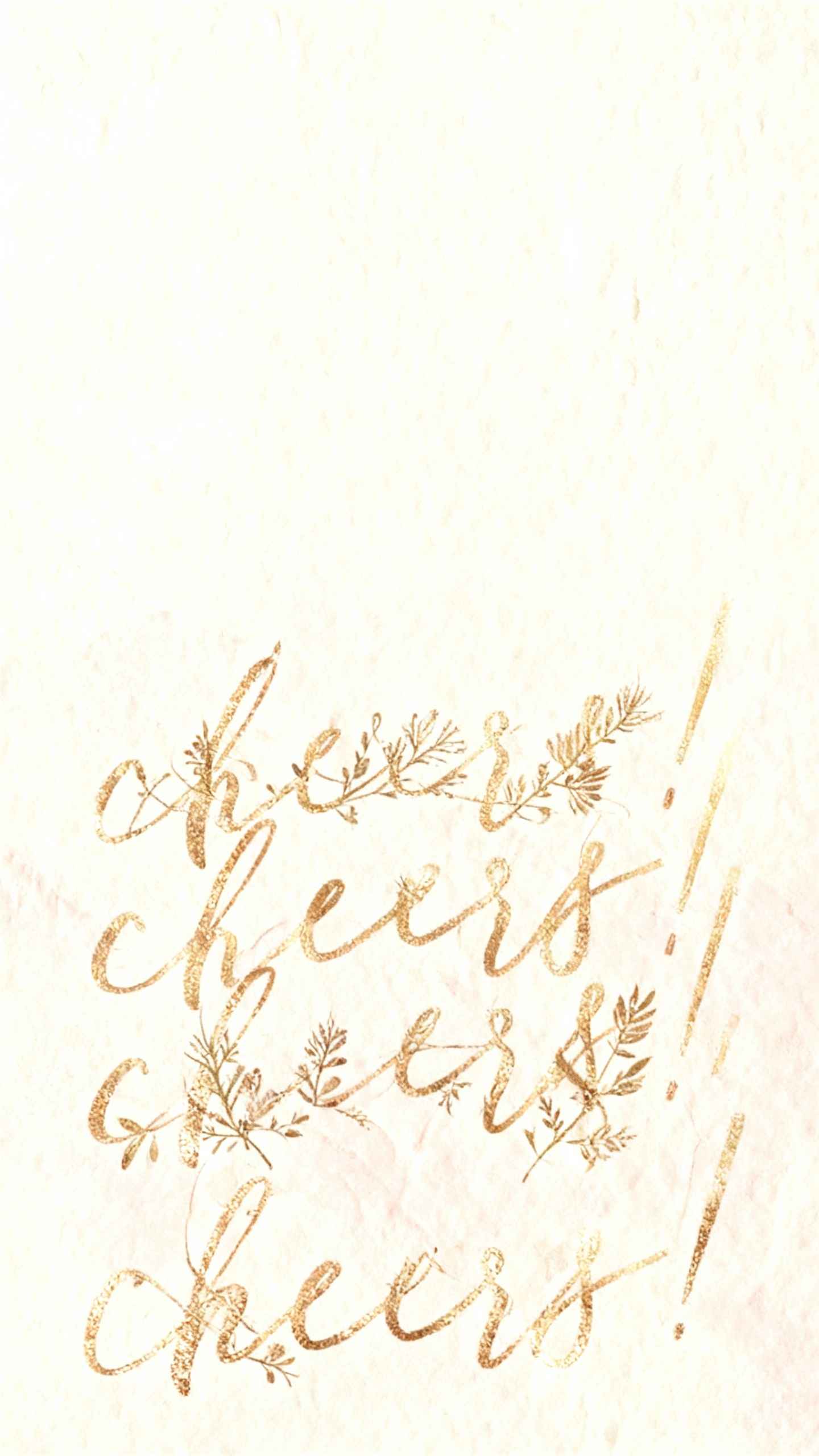 Cheers! ゴールドタイポグラフィ - 4K待ち受け
