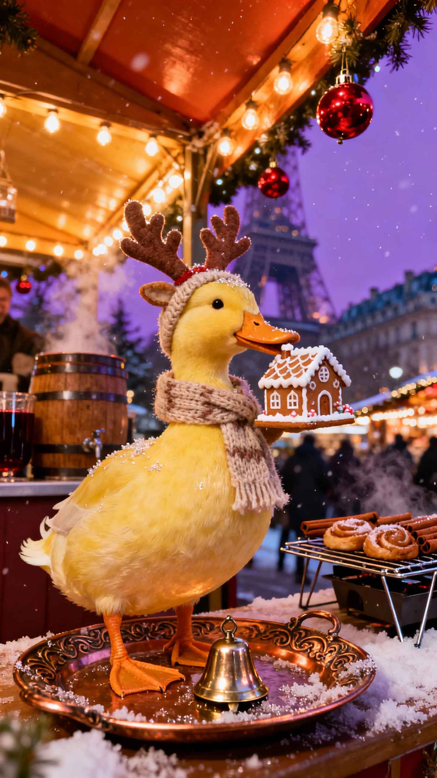 Canard de Noël à Paris - Fond d'Écran 4K
