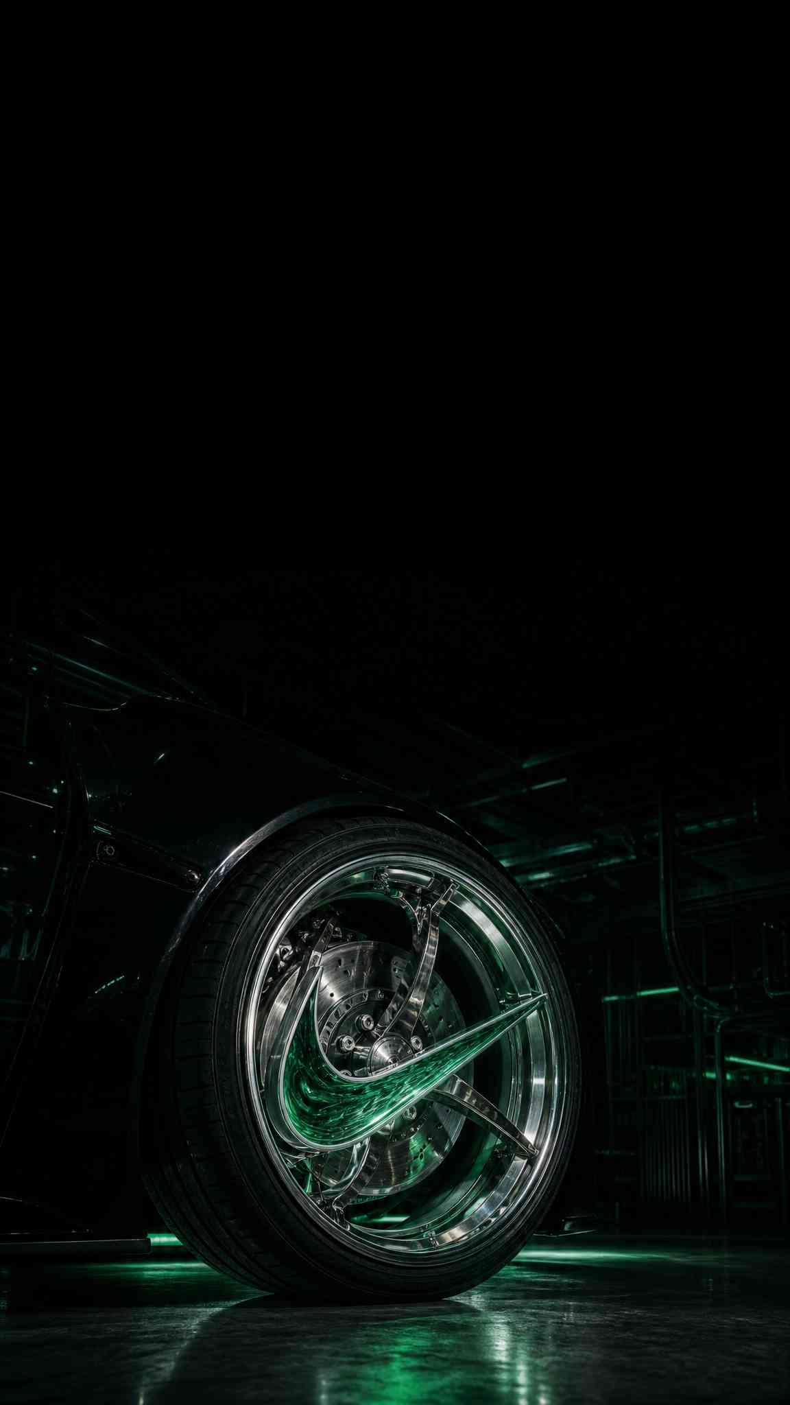 Nike Custom Wheel Neon Green - 4K Background