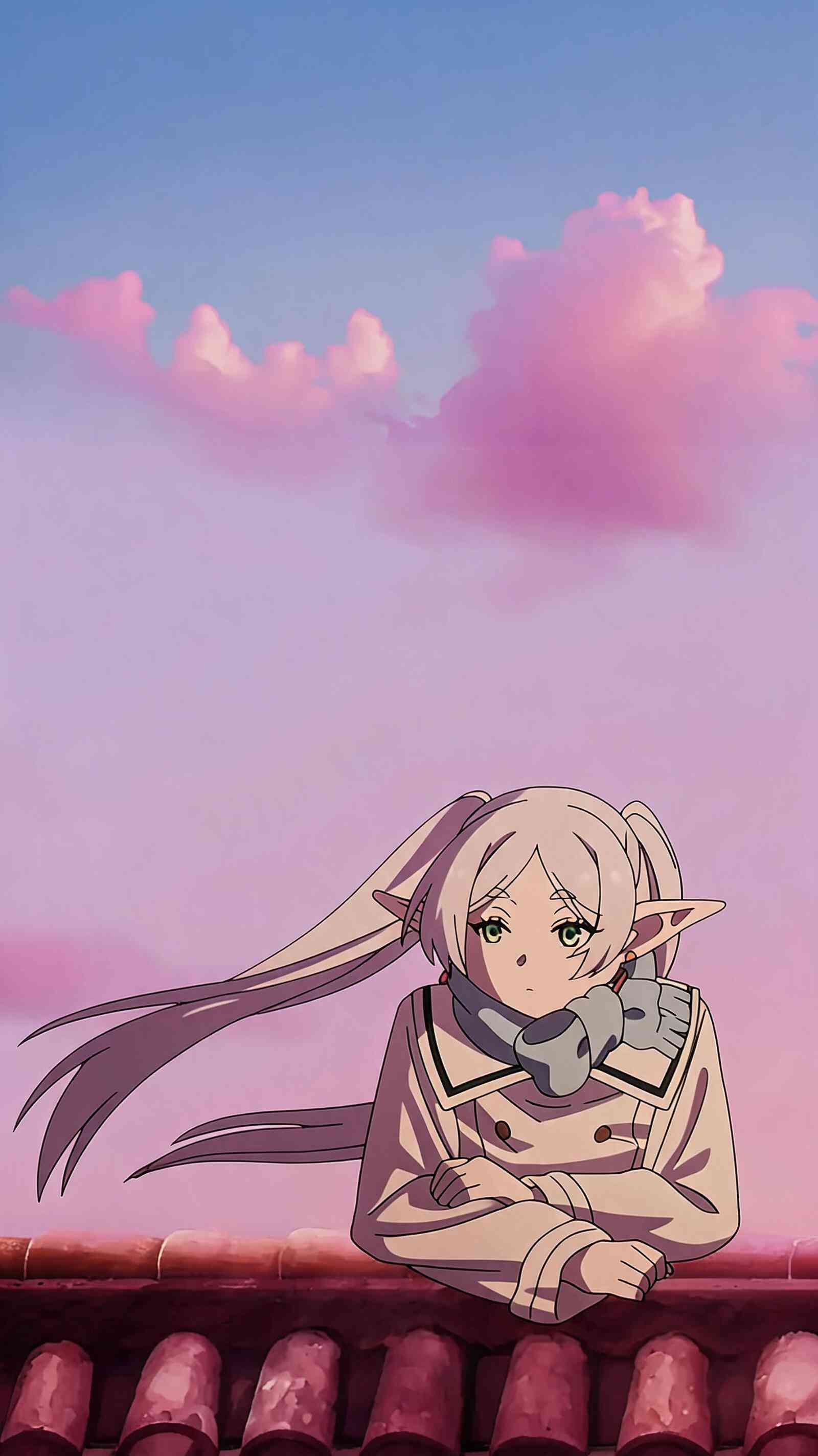 Frieren Anime Charakter 4K Handy Hintergrund