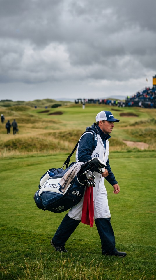 Professional Golf Caddie at Royal Troon - 4K Background