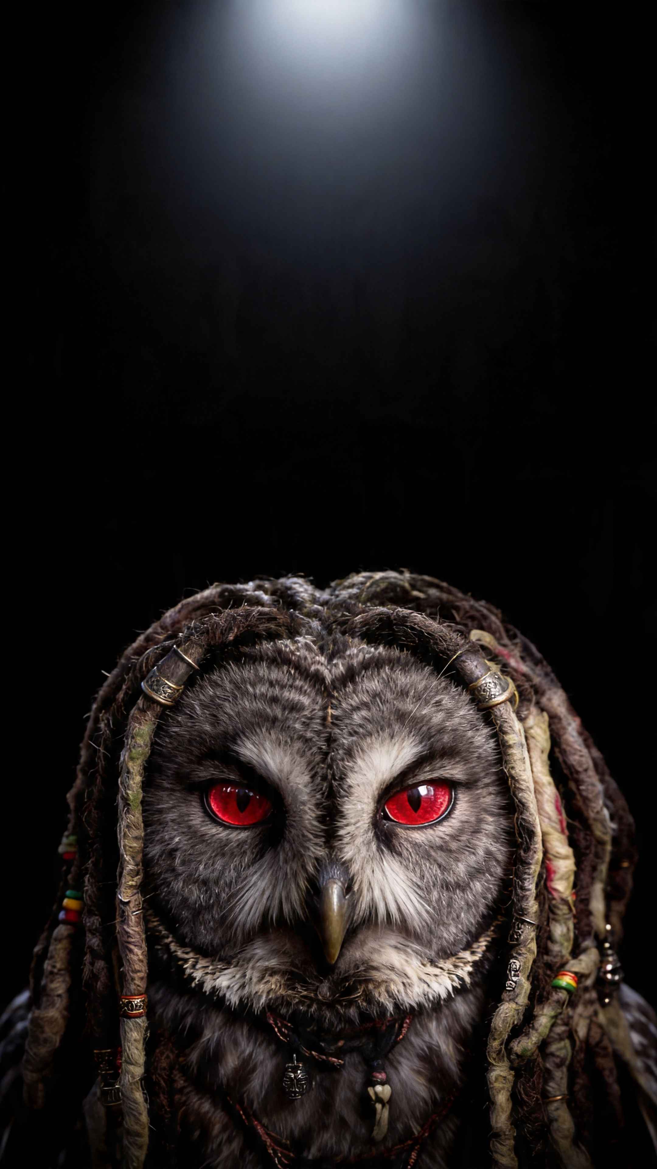 Mystic Dreadlock Owl - 4K Phone Background