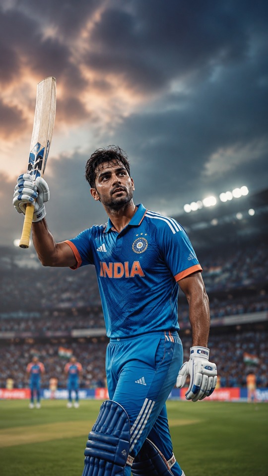 Shivam Dube Realistic Portrait - 4K Mobile Wallpaper