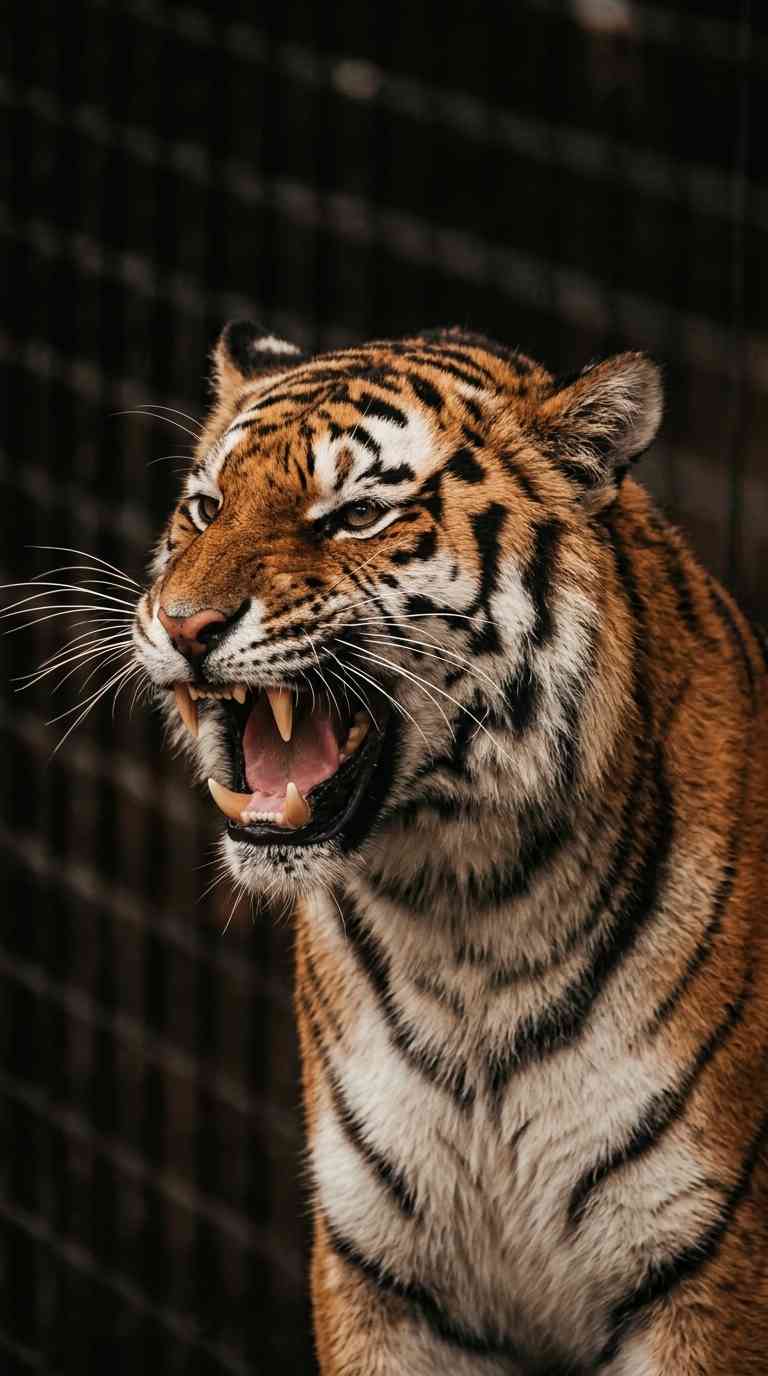 Wilder brüllender Tiger - 4K Hintergrundbild