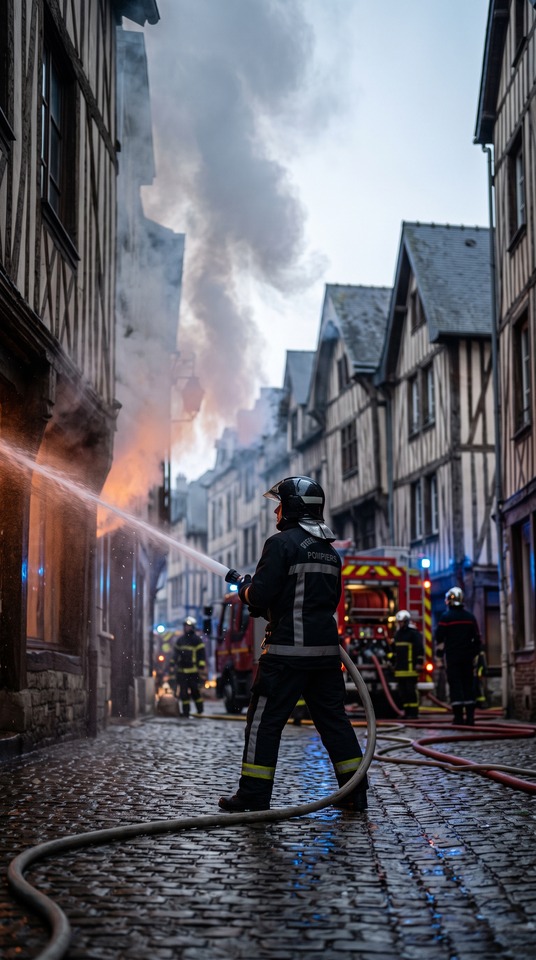 Incendie Rouen Firefighter Action - 4K Wallpapers