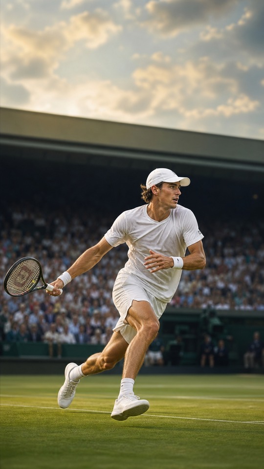 Alex de Minaur Wimbledon Action - 4K Tennis Wallpaper