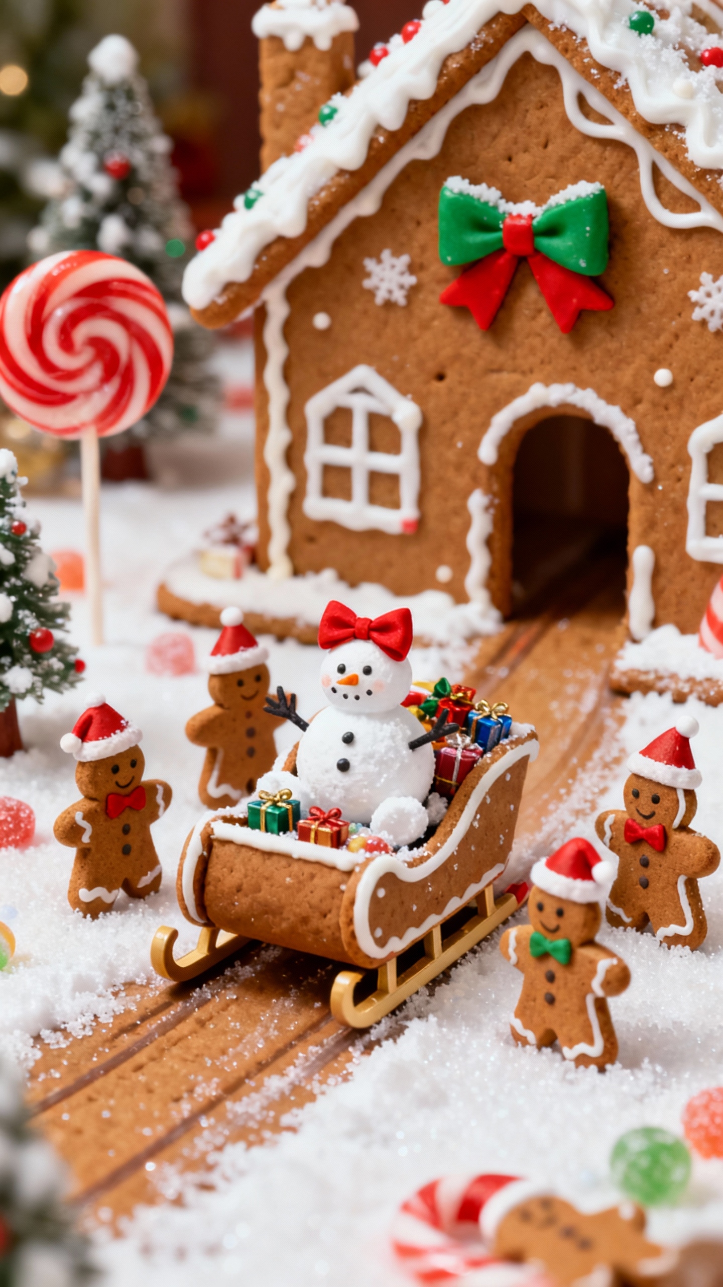 Weihnachts-Lebkuchen-Szene - 4K Handy Wallpaper