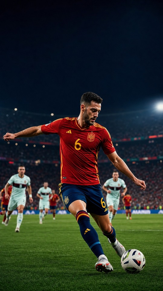 Mikel Merino Spain Football Action - 4K Wallpaper