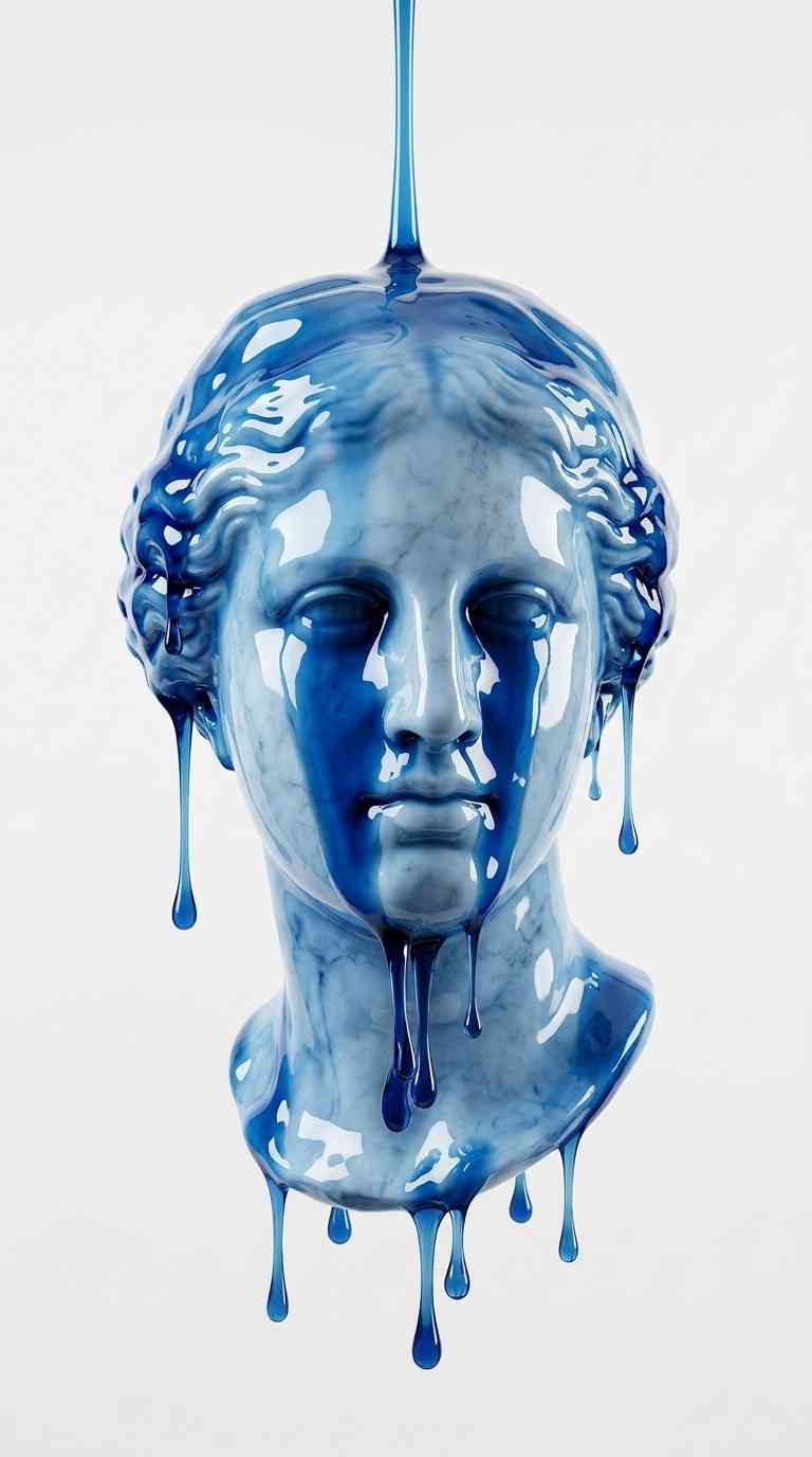 Blaue Venus Skulptur - 4K Hintergrundbilder
