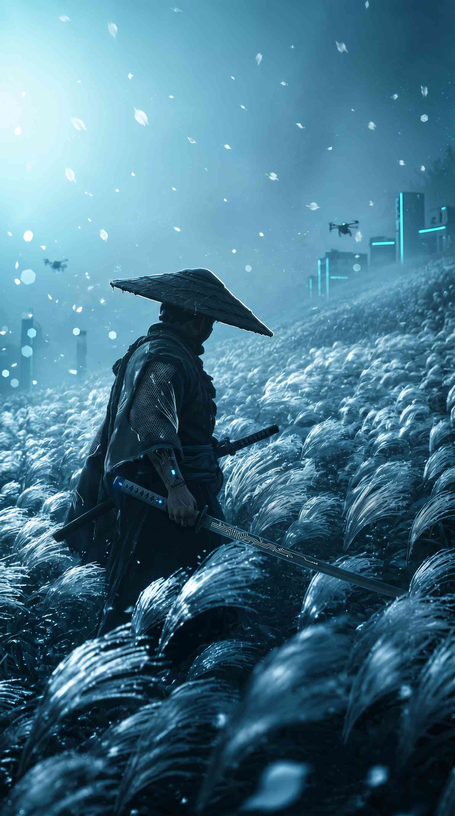 Cyberpunk Samurai Ronin - 4K Phone Background