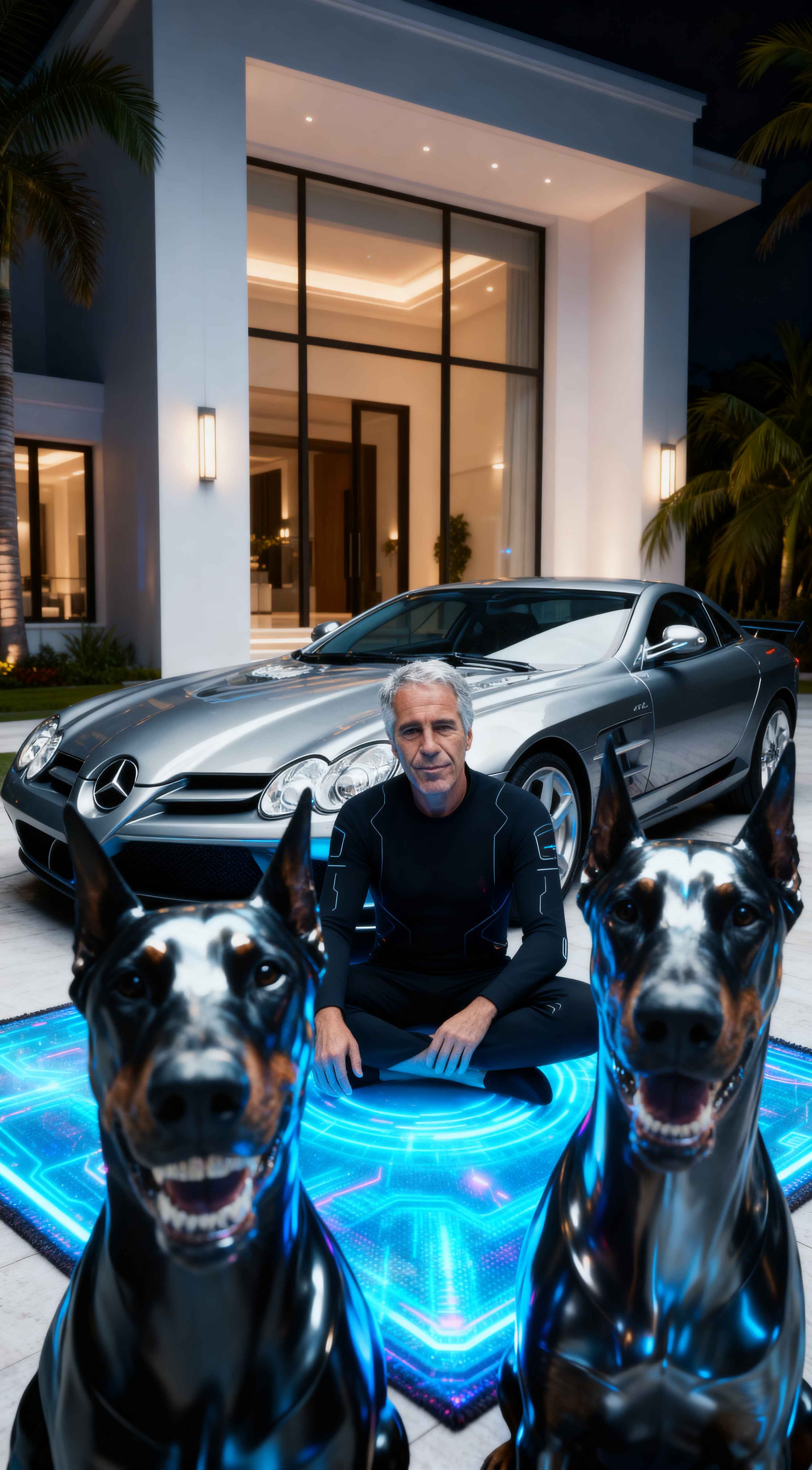 Mercedes SLR & Doberman Guardián - Fondo para Celular