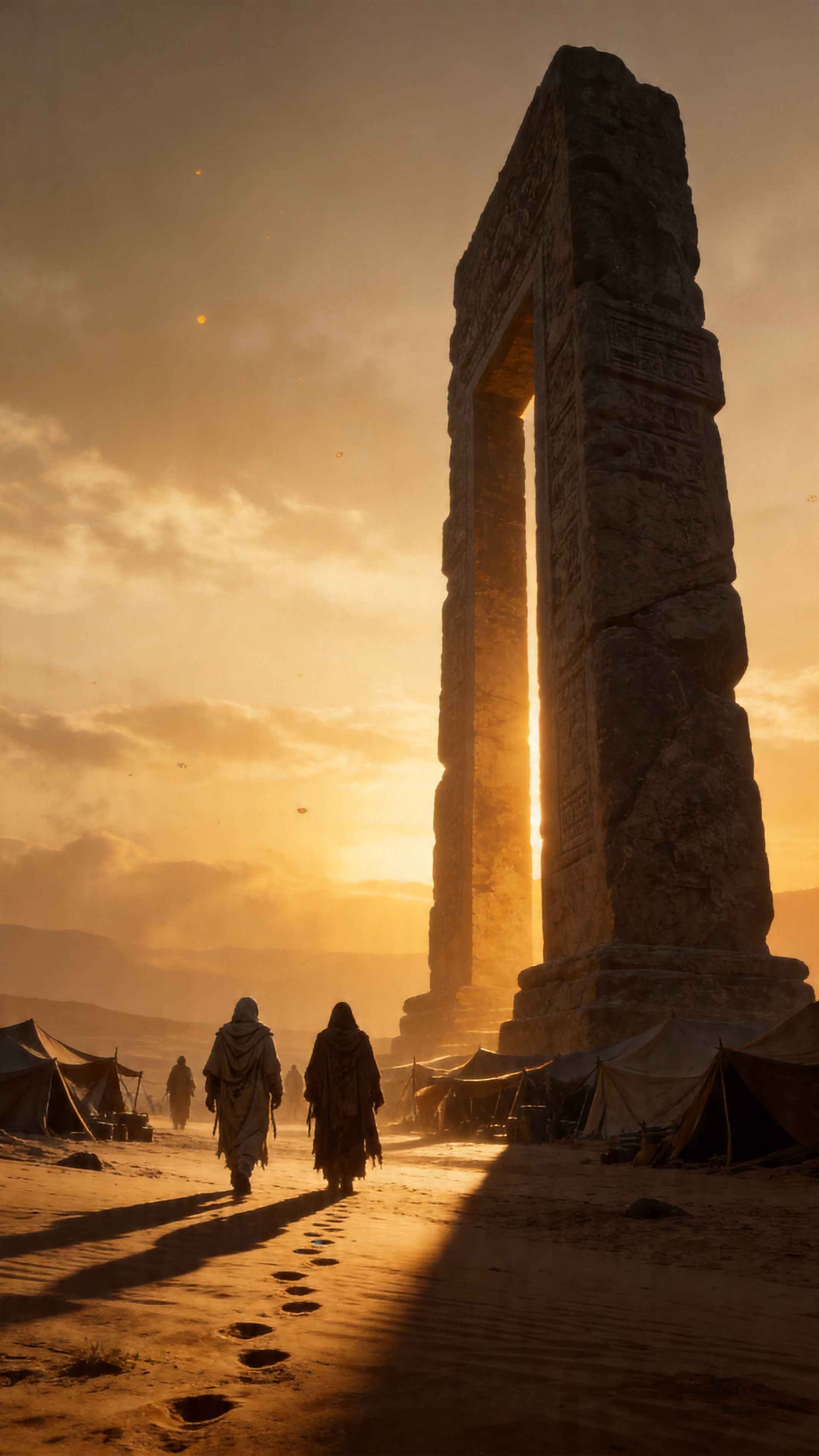 Ancient Desert Gateway - 4K Phone Background