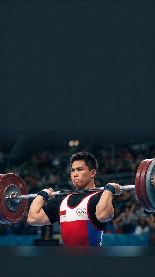 Zhang Guozheng Weightlifting Action - 4K Phone Background