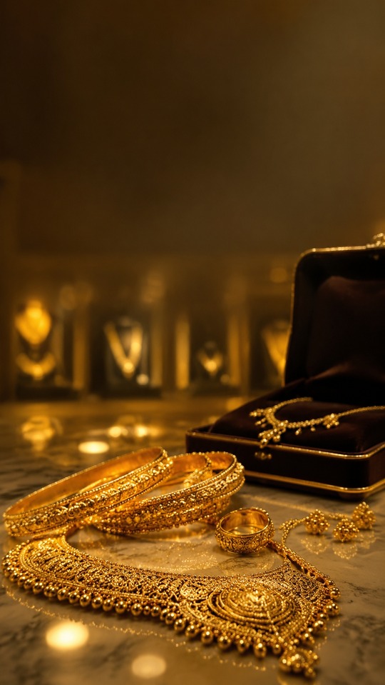 Gold Jewellery Cinematic Realism - 4K Wallpaper