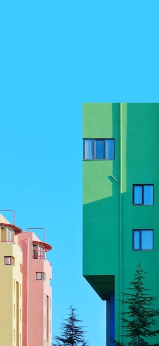 Bunte Moderne Architektur - 4K Hintergrundbild