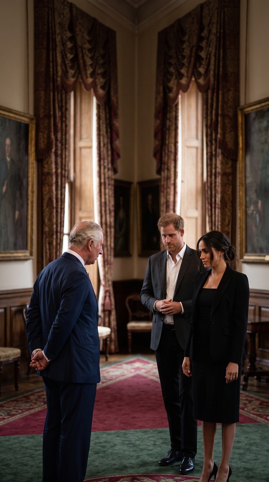 King Charles Harry Meghan Reunion - 4K Wallpaper