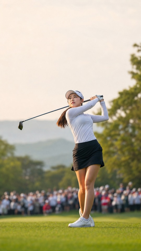 Hwang You-min Pro Golf Swing - 4K Phone Background