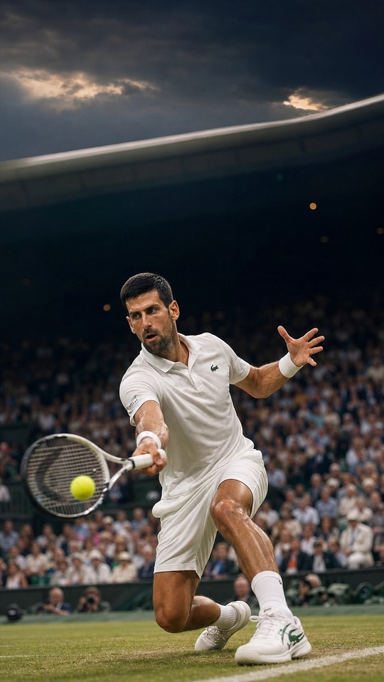 Novak Djokovic Wimbledon Action - 4K Wallpaper