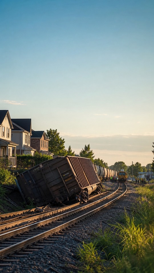 Journal de Montréal Train Derailment - 4K Photography Background