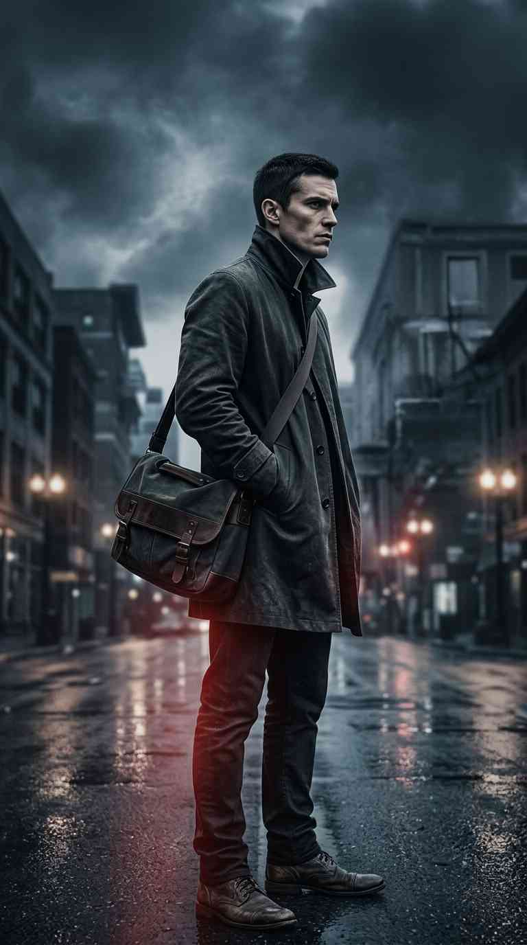 Homme en Ville sous la Pluie - Arrière-plan 4K