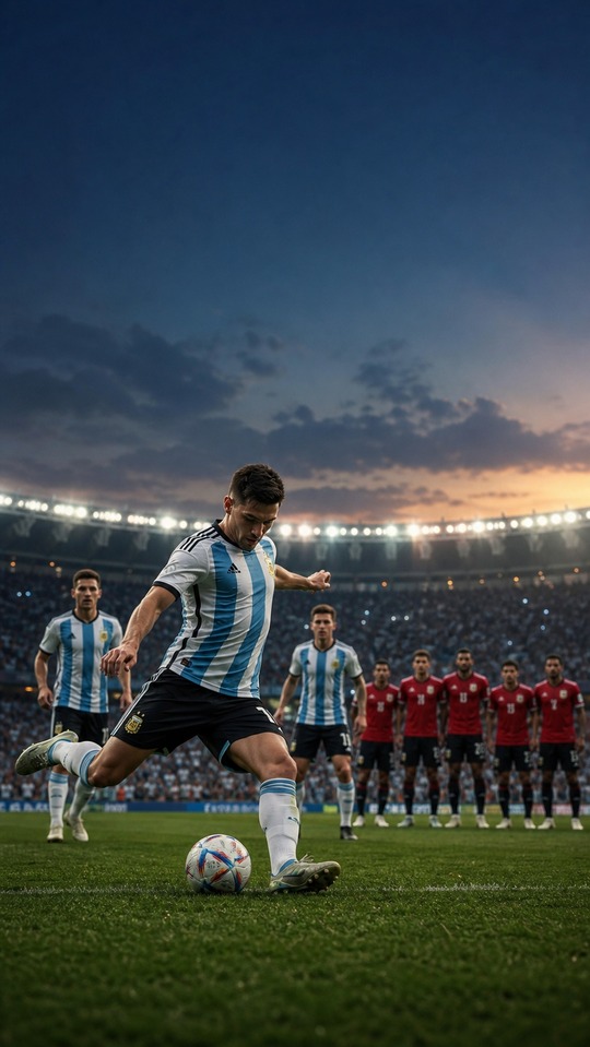 Argentinien gegen Ägypten Fußball - 4K Hintergrund
