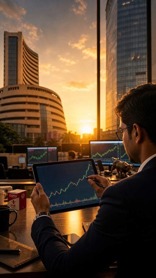 Cupid Share Price Success: Stock Market - 4K Background
