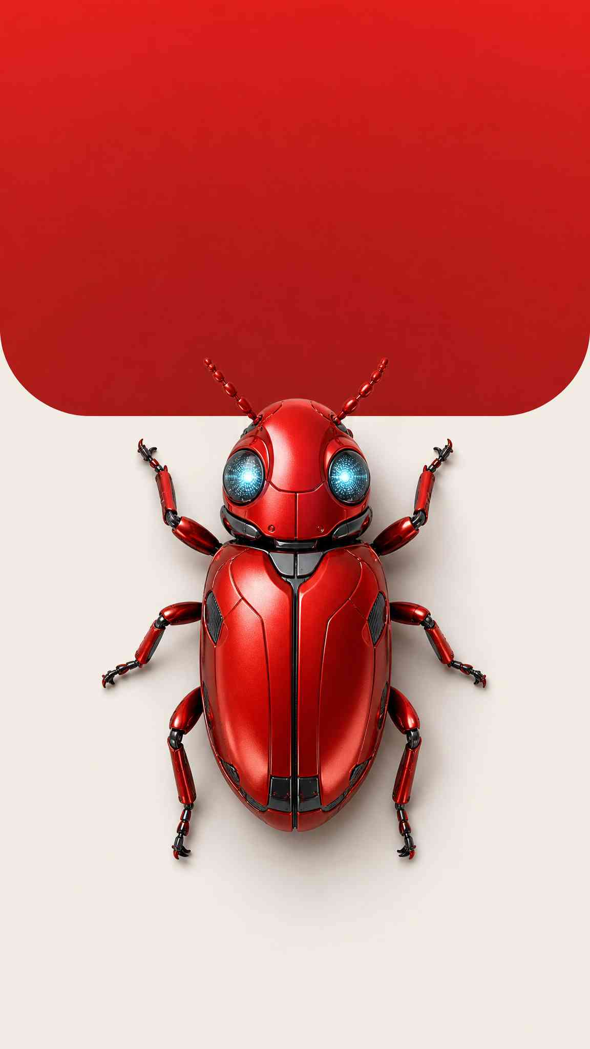 Red Robotic Beetle - 4K Phone Background