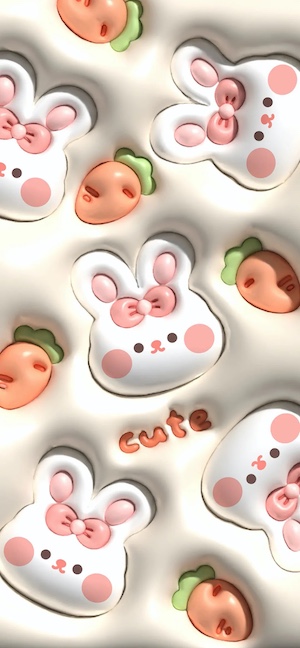 Lapin et Carotte 3D - Arrière-plan 4K