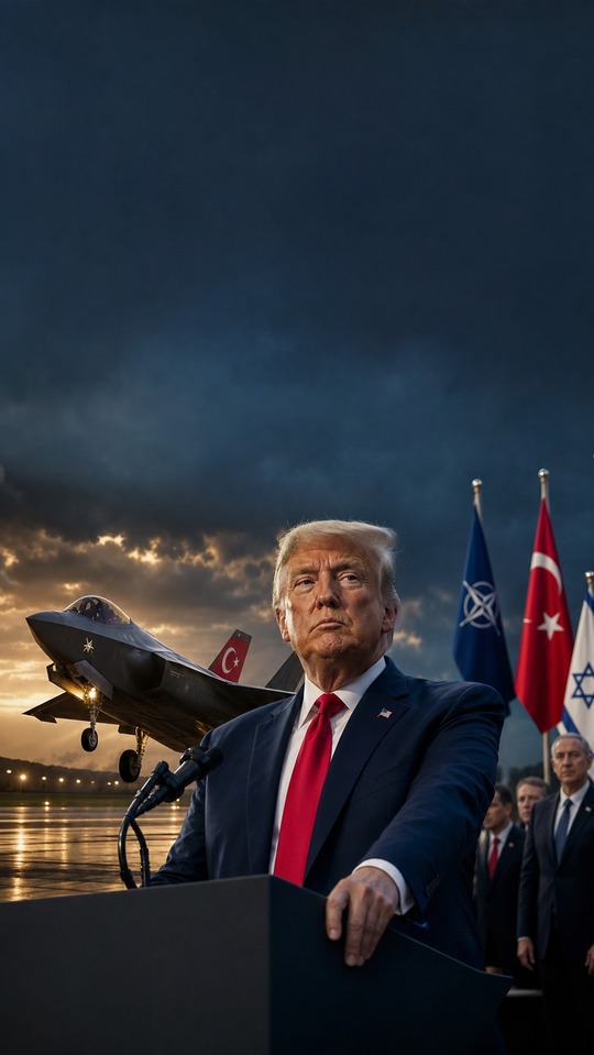 Donald Trump Israel and F-35 Jet - 4K Wallpapers